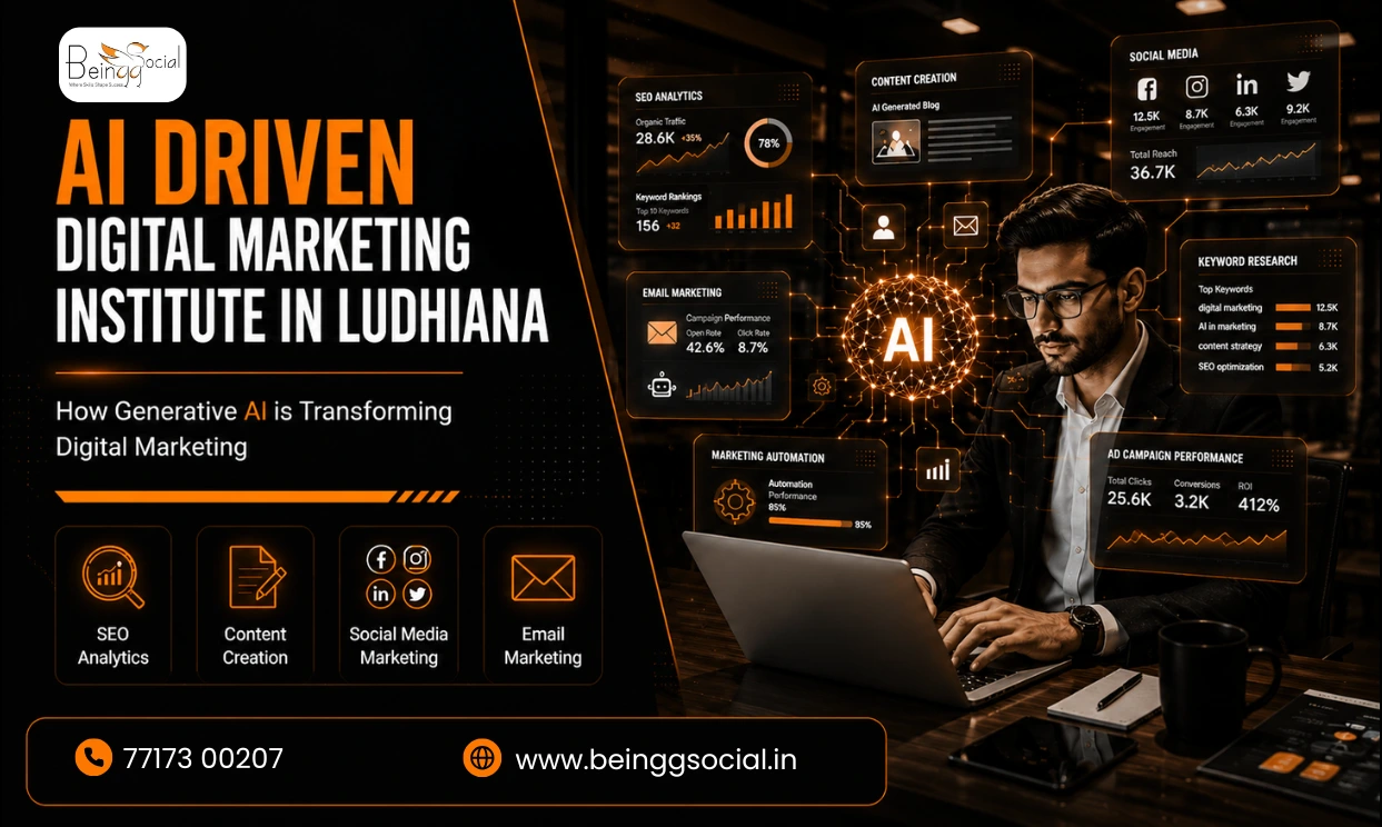 AI Driven Digital Marketing Institute in Ludhiana: How Generative AI is Transforming Digital Marketing | BeinggSocial